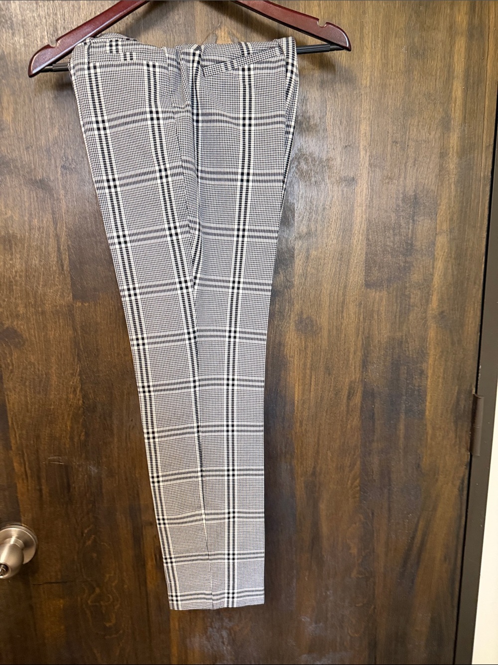 Banana Republic Black & White Plaid Trousers